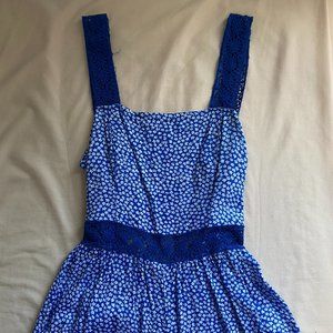 hollister blue floral romper